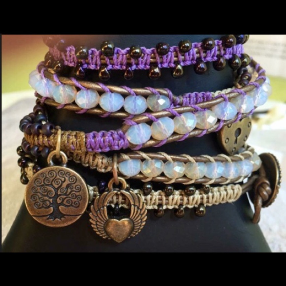 BOHO MACRAME LEATHER WRAP BRACELETS